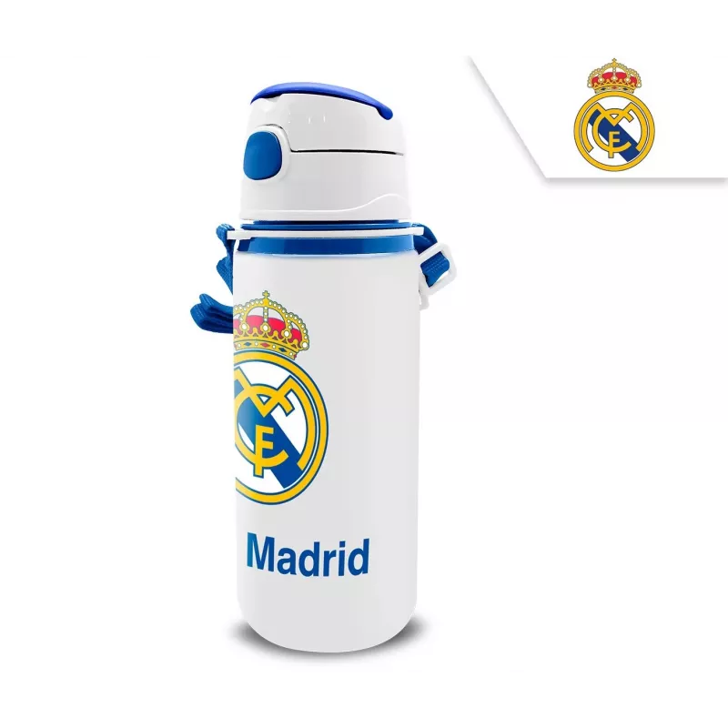 Bērnu alumīnija sporta pudele ar snīpi KIDS 600 ml – Real Madrid dizains