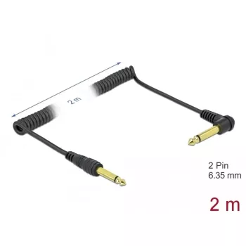 Audio kabelis DeLOCK 85939 2m 6.35mm Melns