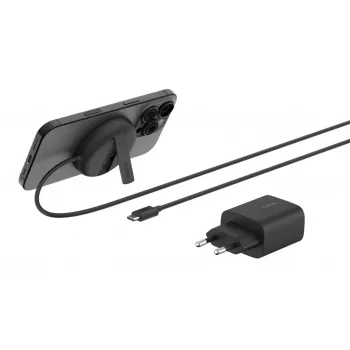 Salokāms magnētiskais Qi2 bezvadu lādētājs Belkin WIA011KQBK 15 W (20 W barošanas avots), melns