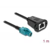 Koaksiālais kabelis DELOCK 90700 — 1 m, HSD Z uz RJ-45, melns/zils