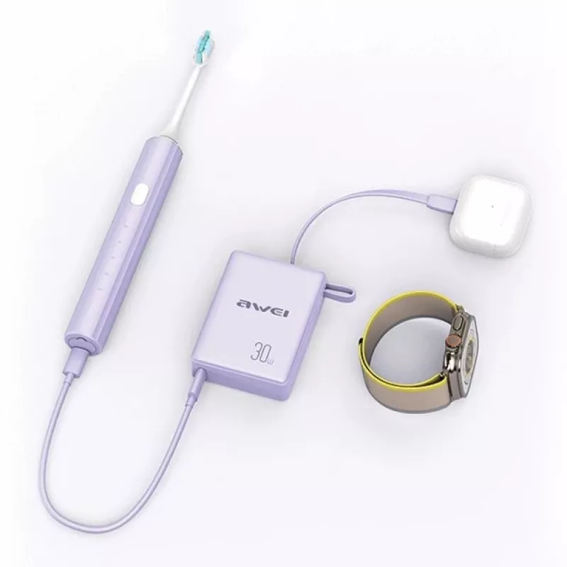 Ārējais akumulators 10000mAh 30W P87K ar integrētu USB-C