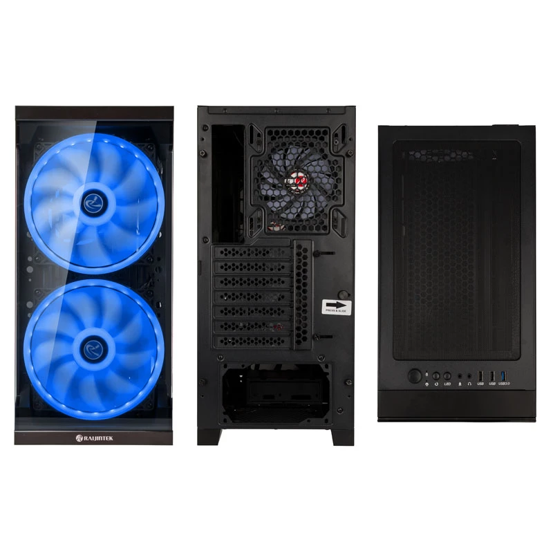 SILENOS PRO melnā versija ar ARGB ventilatoru un rūdītu stiklu