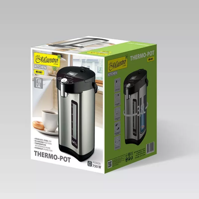 Feel-Maestro MR-081 termokrūze 3.8 L Sudraba, Melna
