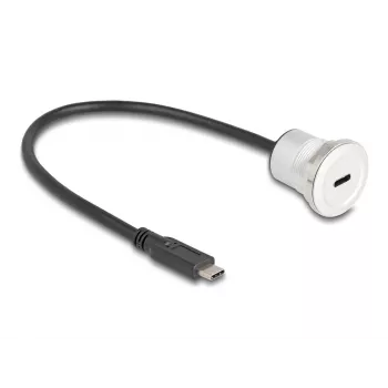 USB kabelis DeLOCK 88183 0,3 m USB C Melns Sudrabains