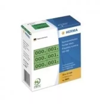 Numuru uzlīmes HERMA trīskārši numuri pašlīmējošas 10x22 mm zaļas/melnas