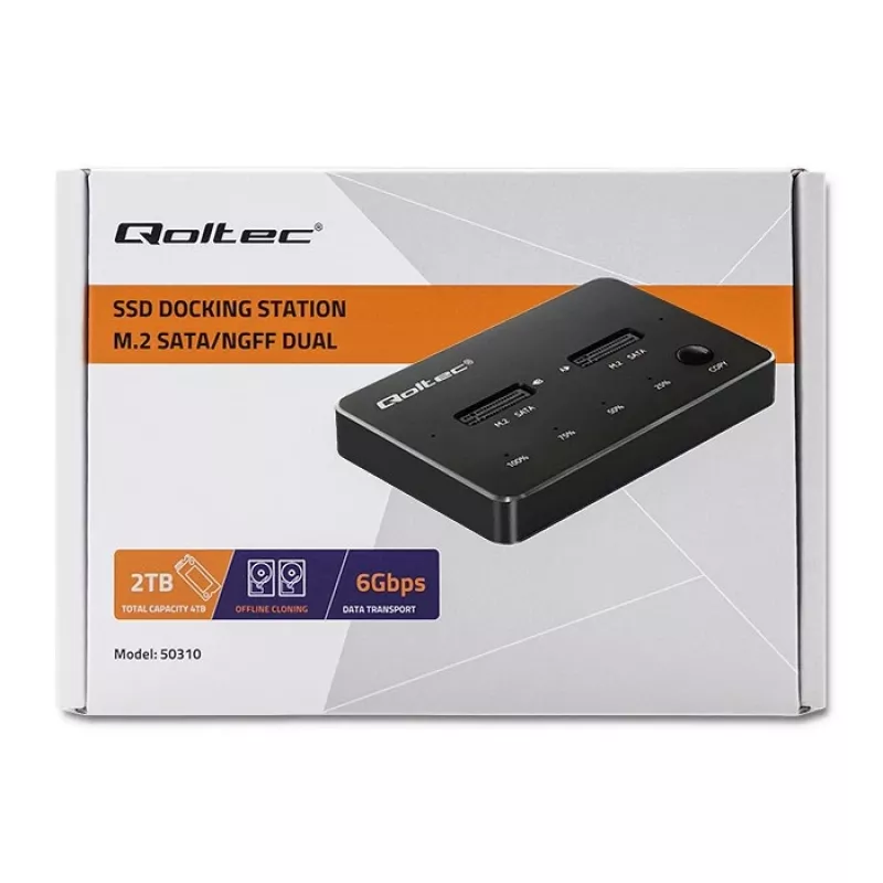 Qoltec 50310 Drive dokstacija 2x SSD M.2 SATA NGFF USB Type C