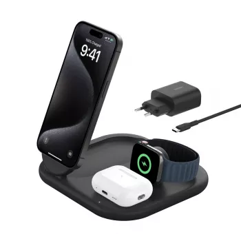 Belkin BoostCharge austiņu lādētājs bezvadu ātrā uzlāde USB Type-C melns