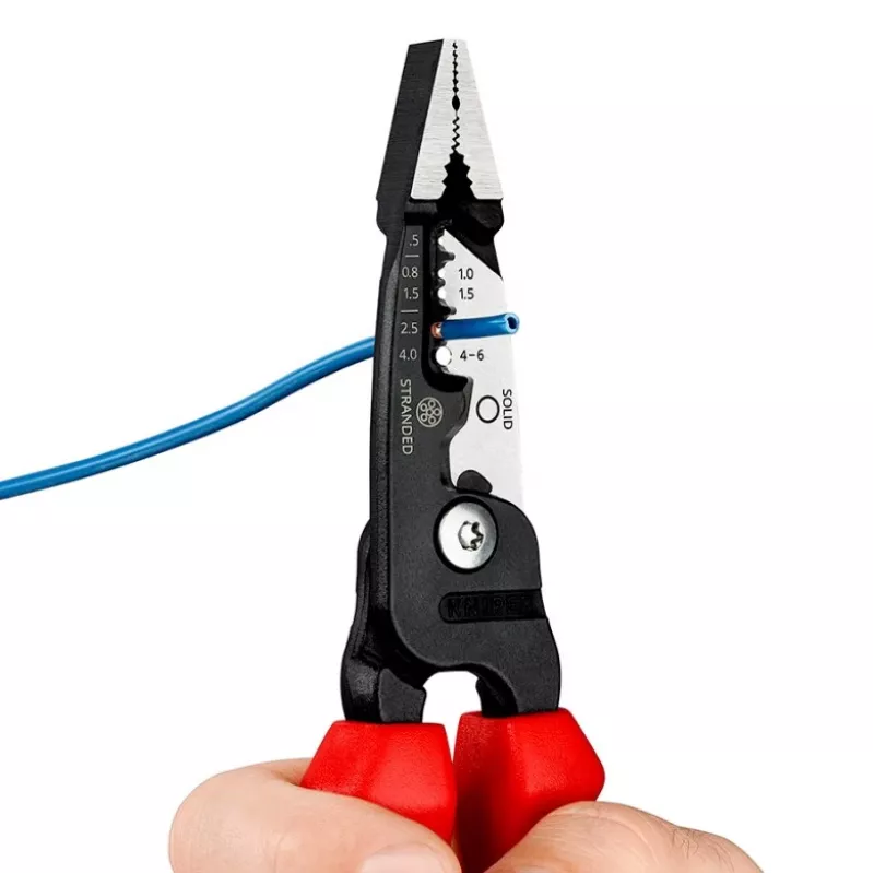 Knipex 13 72 200 ME kabeļu noņēmējs melns, zils, sarkans, nerūsējošais tērauds