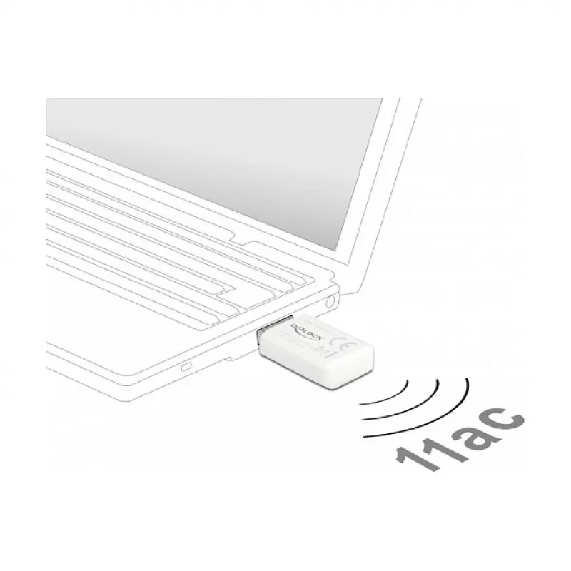 WLAN tīkla karte DeLOCK 12770 USB 5000 Mbit/s Bezvadu Balta