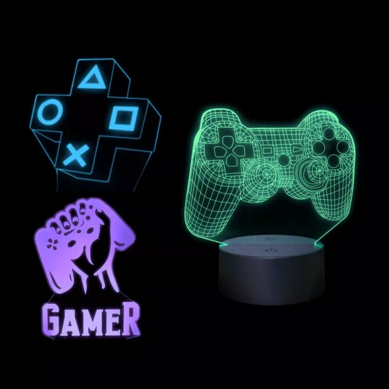 Galda LED lampa MANTA SNL122RGB RGB 3D gaismas dekors, krāsu mainošs RGB, USB barošana