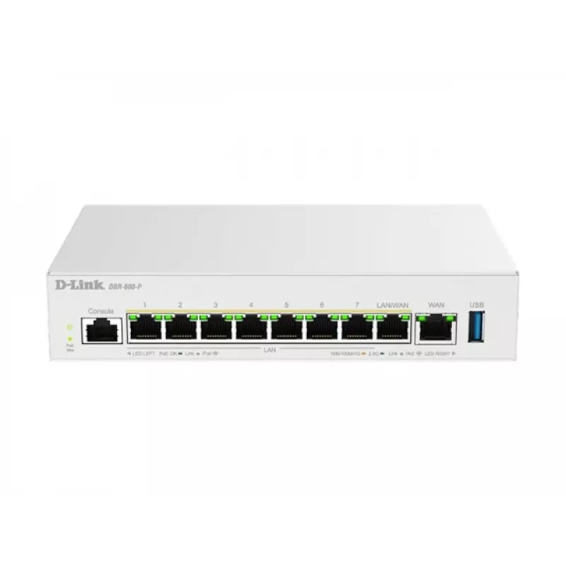 D-Link DBR-600-P/B biznesa PoE maršrutētājs, Ethernet WAN, 2.5 Gigabit Ethernet, balts
