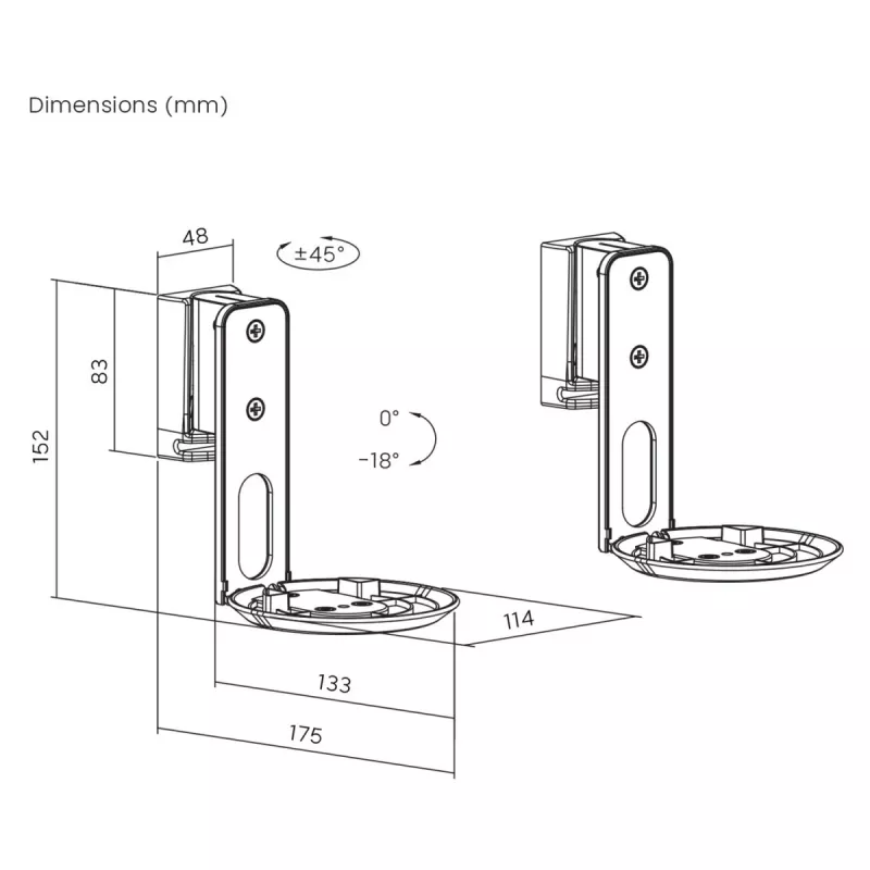 Sienas stiprinājumi Sonos ERA 100, MC-997