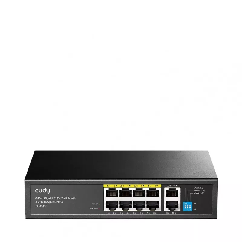 Cudy GS1010P tīkla komutators Gigabit Ethernet 10 porti PoE