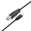 USB A uz B kabelis TB 1,8 m — melns, printeriem