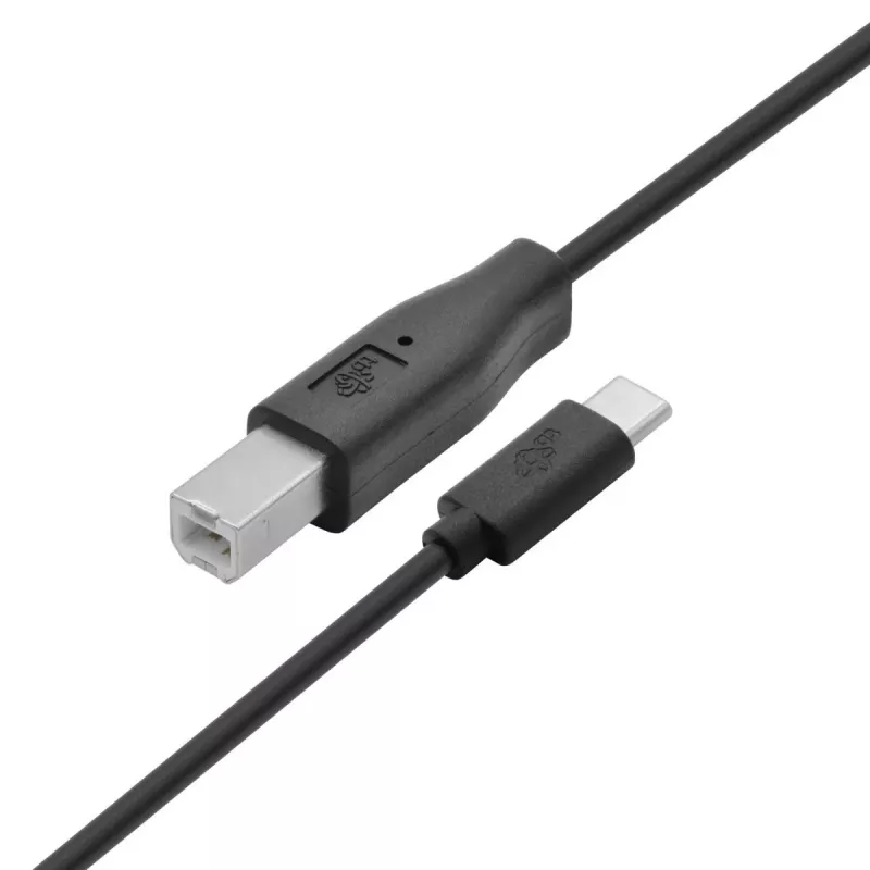 USB A uz B kabelis TB 1,8 m — melns, printeriem