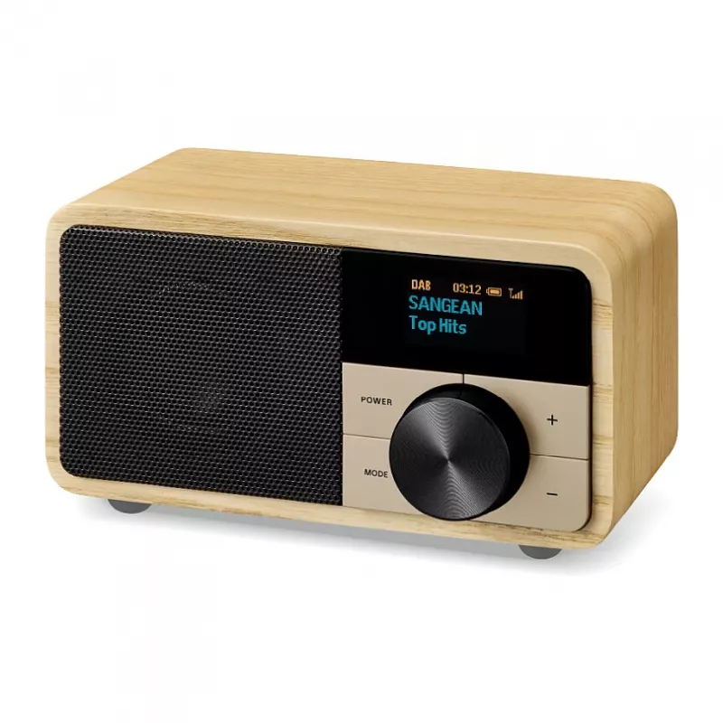 Galda radio Sangean DDR-7 Natural Wood FM AM Bluetooth, koka korpuss, FM/AM uztvērējs, Bluetooth audio