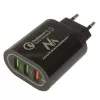 USB sienas lādētājs MACLEAN MCE479B — 3x USB pieslēgvietas, 18W kopējā izejas jauda, kompakts