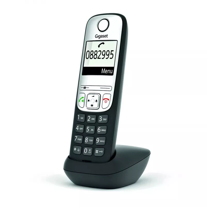 Gigaset A690HX Analog/DECT telefons ar zvanītāja ID, melns, sudrabs