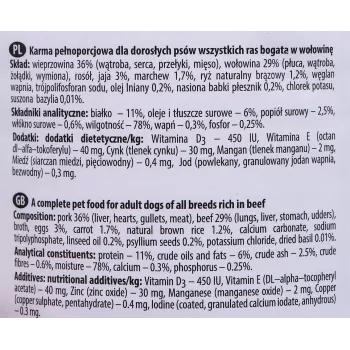 Dolina Noteci Premium mitrā suņu barība ar liellopa gaļu, 400 g