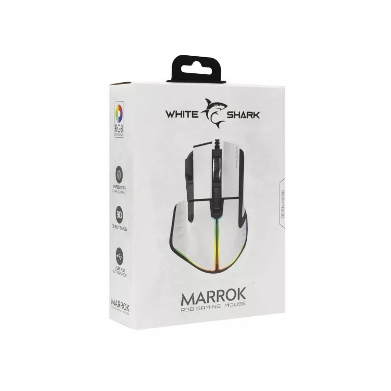 White Shark GM-9006 MARROK balta RGB / 12 000 dpi