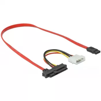 Delock - SATA/SAS kabelis - SAS 12Gbit/s - iekšējā barošana, 4-pin, iekšējais SAS, 29-pin (SFF-8482) uz SATA (W) - 50 cm