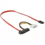 Delock - SATA/SAS kabelis - SAS 12Gbit/s - iekšējā barošana, 4-pin, iekšējais SAS, 29-pin (SFF-8482) uz SATA (W) - 50 cm