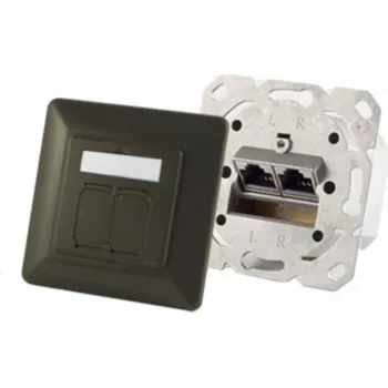 Kontaktligzda ShiverPeaks S/CONN 74280-A — 2×RJ-45, Cat6a, 500 MHz, metāla korpuss, antracīta