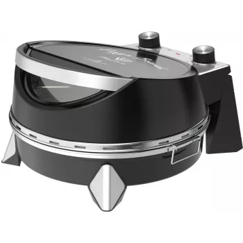 Elektriskā picas krāsns SIMFER MKE0-P — 1100 W, 80–300°C, 30 min taimeris, noņemams 33 cm picas akmens, melna