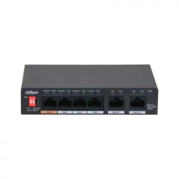 Dahua Technology PFS3006-4GT-60-V2 Gigabit Ethernet (10/100/1000) Power over Ethernet (PoE) Melns