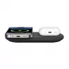 Belkin WIZ021VFBK - 2-in-1 bezvadu uzlādes paliktnis ar Qi2 tehnoloģiju 15 W, melns