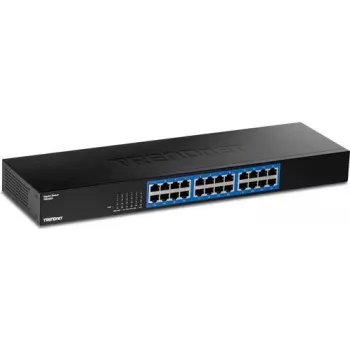 TRENDnet 24 portu Gigabitu slēdzis, TEG-S25, 24 x Gigabitu RJ-45 porti, 48 Gbps pārslēgšanas jauda, bez ventilatora dizains, metāla korpuss, iekšējais barošanas avots