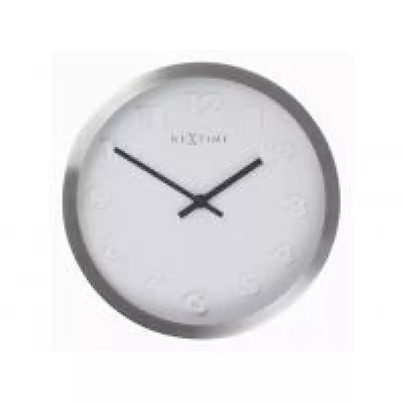 NeXtime pulkstenis 2991ar Paniki Number, Ø34 mm, sienas, balts