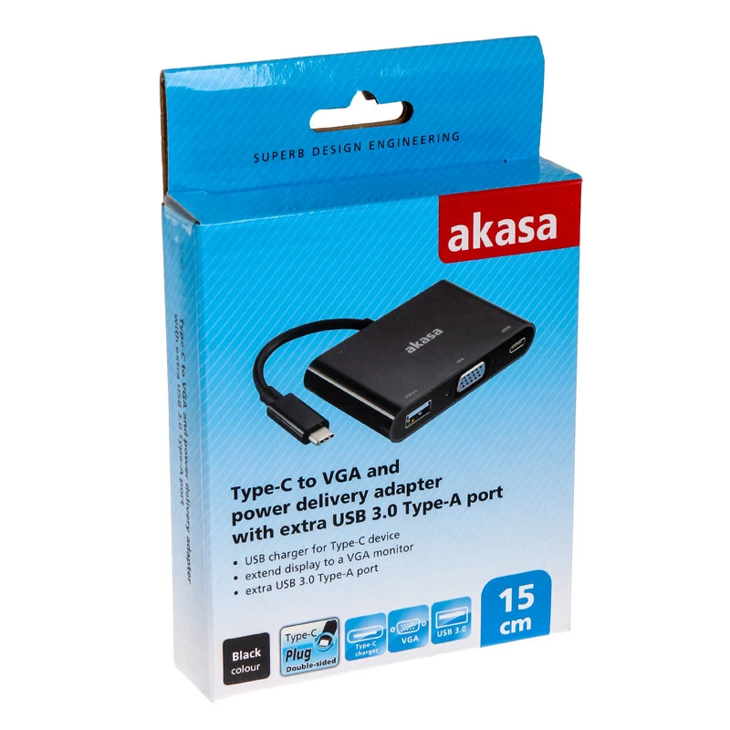 Adapteris Type-C uz VGA Akasa AK-CBCA02-15BK