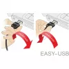 DeLOCK Easy - USB kabelis - USB (M) pa kreisi/pa labi leņķveida, atgriezenisks uz USB B tipa (M) - USB 2.0 - 50 cm - melns (85167)
