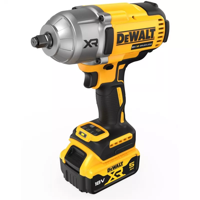 Trieciena uzgriežņatslēga DeWALT DCF900P2T-QW 1/2 collas bezsuku 18 V, 1898 N·m, 5 Ah akumulators, 2 akumulatori, lādētājs, futrālis