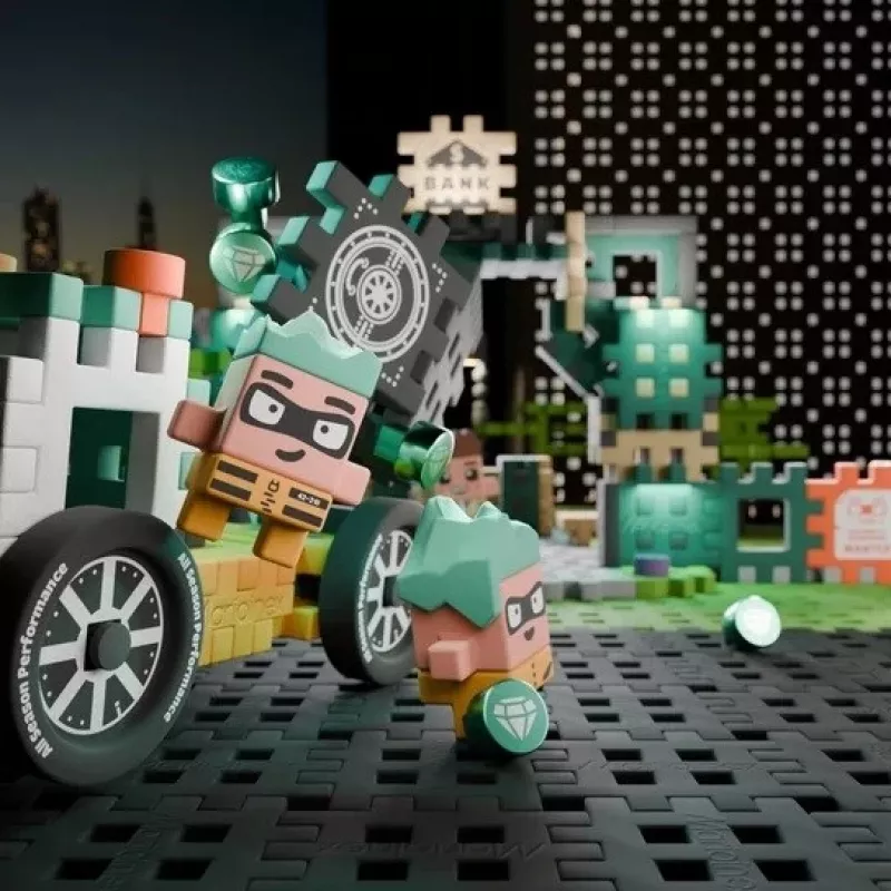 MARIOINEX Mini Vafeļu pilsētas bankas aplaupīšanas būvniecības bloki, 148 gab.