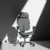 Spēļu krēsls thunder x3 FLEX Pro Fabric pelēka — ergonomisks grozāmais sēdeklis, regulējami roku balsti un atgāšanās