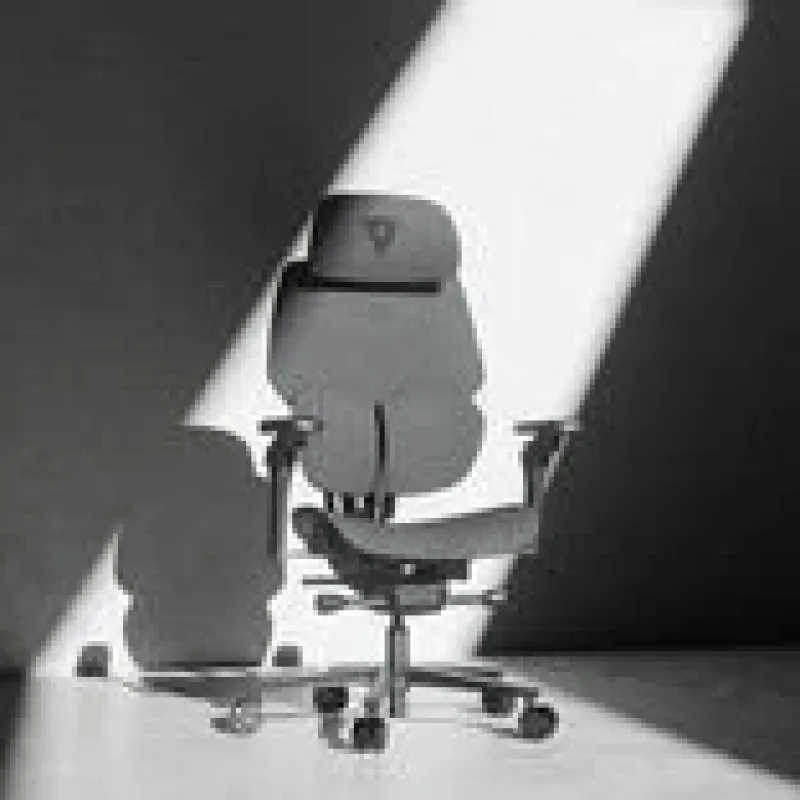 Spēļu krēsls thunder x3 FLEX Pro Fabric pelēka — ergonomisks grozāmais sēdeklis, regulējami roku balsti un atgāšanās