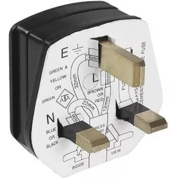 Elektrobarošanas kontaktdakša Bachmann 910.176, 3 polu, 250 V maiņstrāva, 13 A, melns plastmasas korpuss