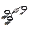 StarTech.com 13 pēdas (4 m) 2 portu USB–RS232 adaptera kabelis, maināmas DB9 skrūves/uzgriežņi, COM porta atkārtota piešķiršana, USB-A uz DB9 RS232, FTDI, 4. līmeņa ESD aizsardzība, Windows/macOS/ChromeOS/Linux – izturīga TPE konstrukcija