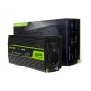 Automašīnas sprieguma pārveidotājs zaļa Cell INV16 500 W, DC 12 V uz AC 230 V, 50 Hz, USB ports, aktīvā dzesēšana, melns