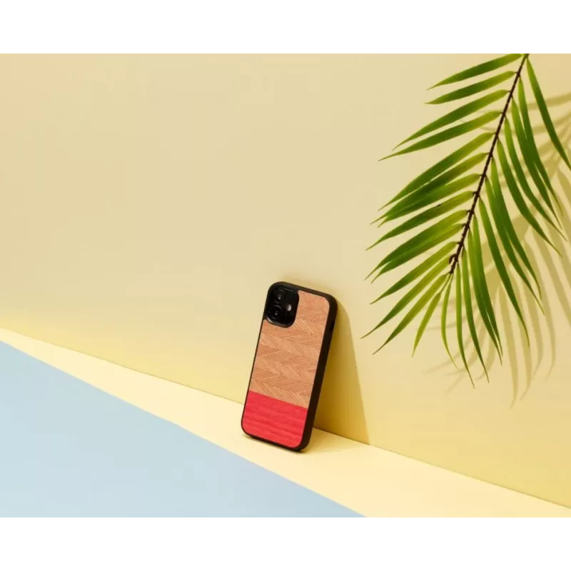 Aizsargājošs mobilā tālruņa vāciņš Man and Wood iPhone 12 mini — siļķes raksts, acālijas melns