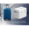 Ceļojumu adapteris GEMBIRD TPA-2A3C70-01-W — I tipa spraudnis, 3× USB-C (70W), 2× USB-A (18W), 100–250V, balts