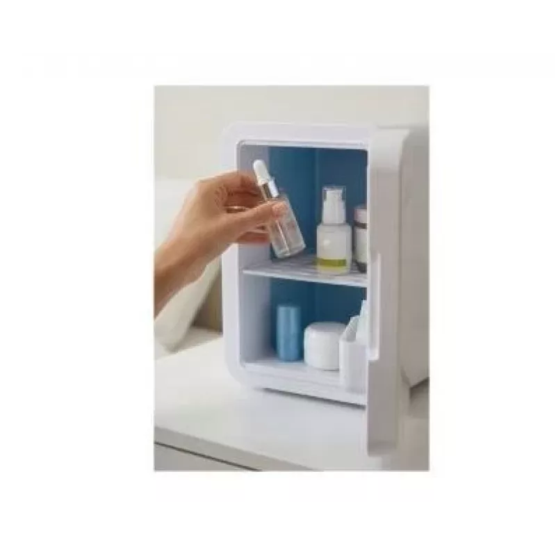 Mini ledusskapis ar LED kosmētikas spoguli Elle ESDAFX04WHEU 4 L balts