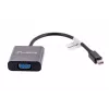 VGA (D-Sub) uz Mini DisplayPort adaptera kabelis LANBERG AD-0006-BK, 0,2 m, DisplayPort 1.2, 1920×1200@60Hz, sieviešu MiniDP, melns