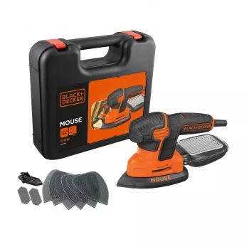 Pārnēsājamā slīpmašīna Melns & Decker KA2500K-QS, 120 W, 2 mm orbītas diametrs, 135×95 mm loksne, 230 V, 2 m kabelis