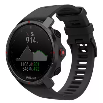 Polar Grit X Pro - Titanium - Sporta pulkstenis ar siksnu - perforēta āda - pelēks - Siksnas izmērs: M/L - Displejs 3cm (1,2) - Bluetooth - 41 g (90085777)