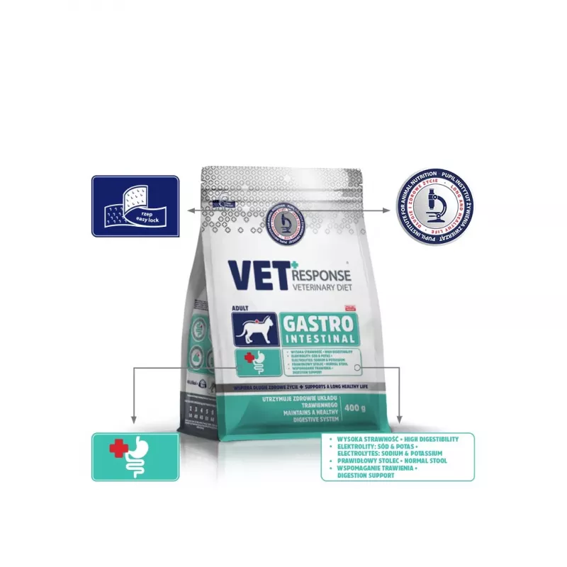 VET RESPONSE Gastrointestinal - sausā kaķu barība - 400g