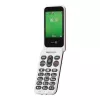 Feature phone Doro Leva E22 atvāžamais, 2,8 collu (7,11 cm) displejs, Viena SIM karte, 0,3 MP kamera, 1150 mAh, 127,8 g, Sarkans/Balts