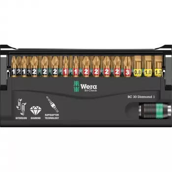 Wera BC 30 Diamond 1 skrūvgrieža uzgaļu komplekts, 30 gab.